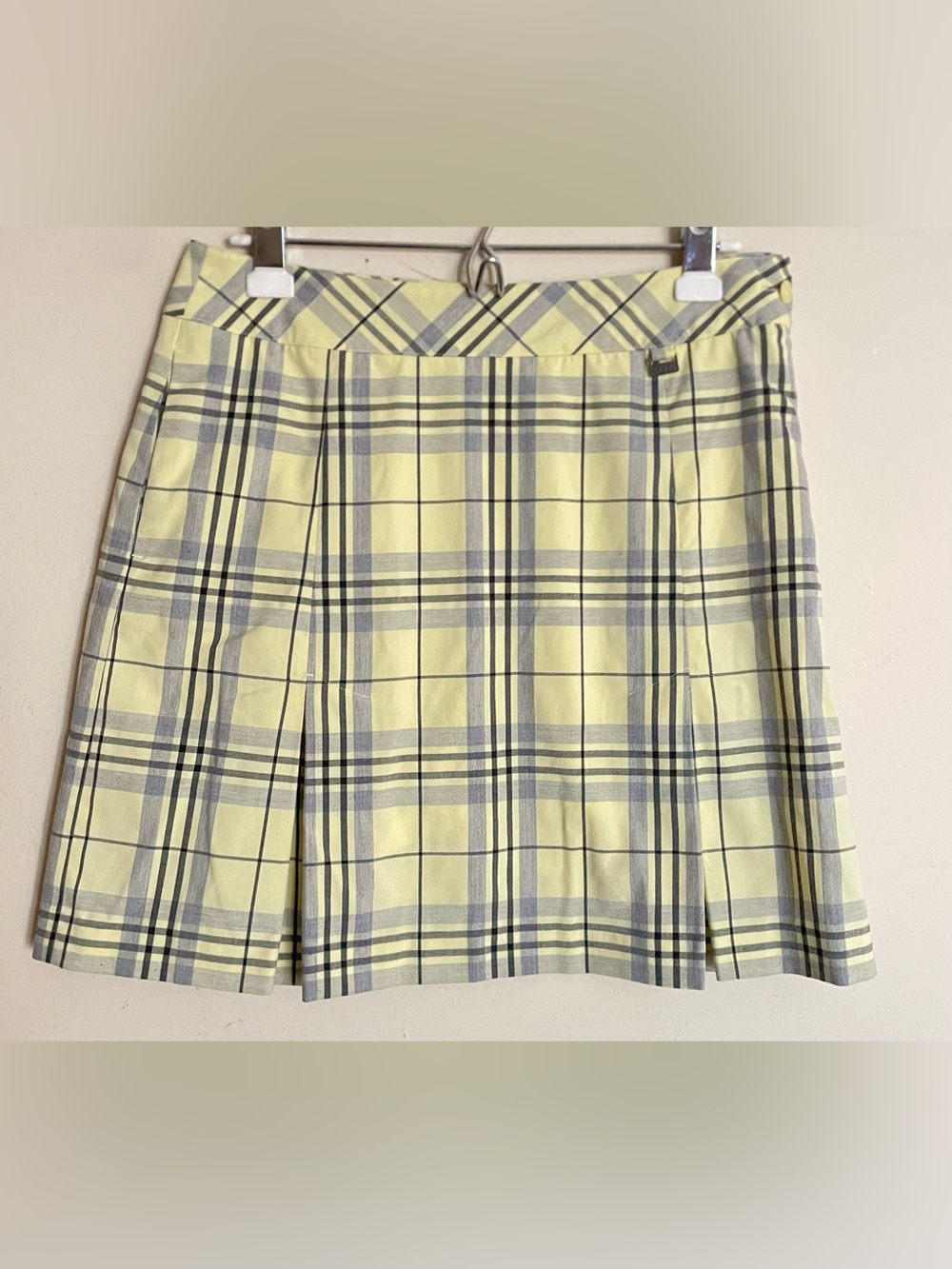 EP Pro Yellow Plaid Front Pleated Golf Skort